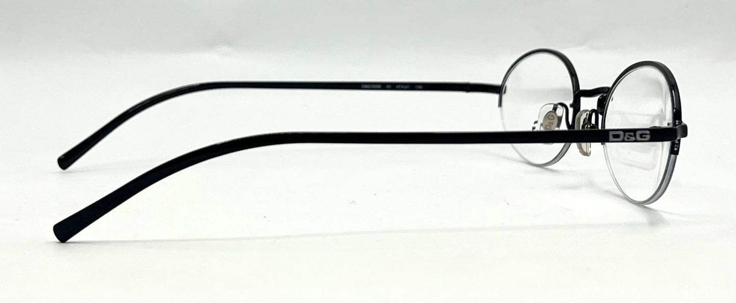D&G Dolce & Gabbana 5058 01 m-Semi Rimless Oval Glasses Frame-UNWORN 47-21 135