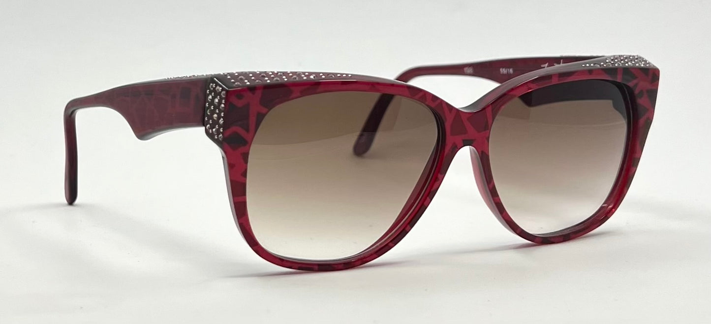 Collezione Zagato 2000/6 Red Crystal Vintage Sunglasses w/New Gradient Brown Custom Lenses