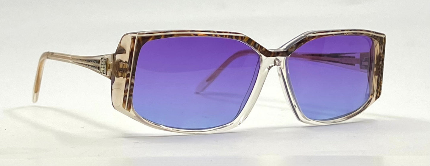 Givenchy Paris 857 Vintage Sunglasses-New Violet Gradient Custom Lenses-UNWORN