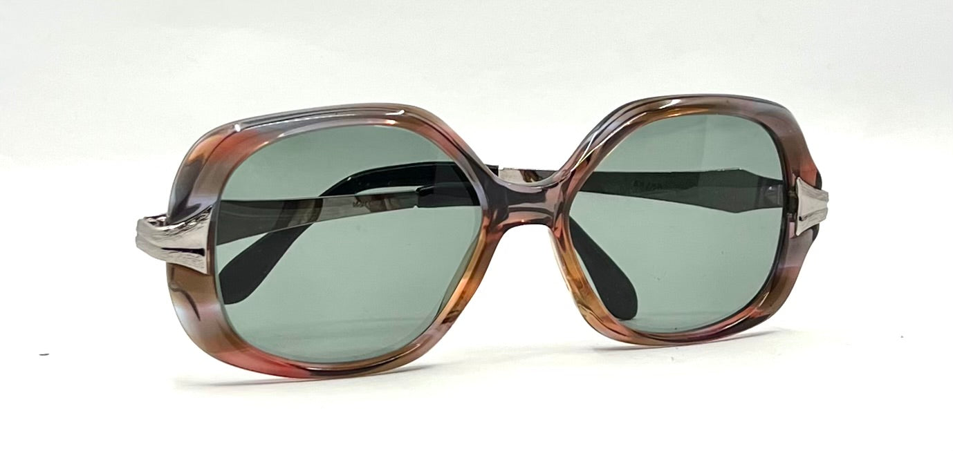 MARCOLIN AMBRA VINTAGE Oversized Sunglasses-New Solid Green Custom Lenses-Italy
