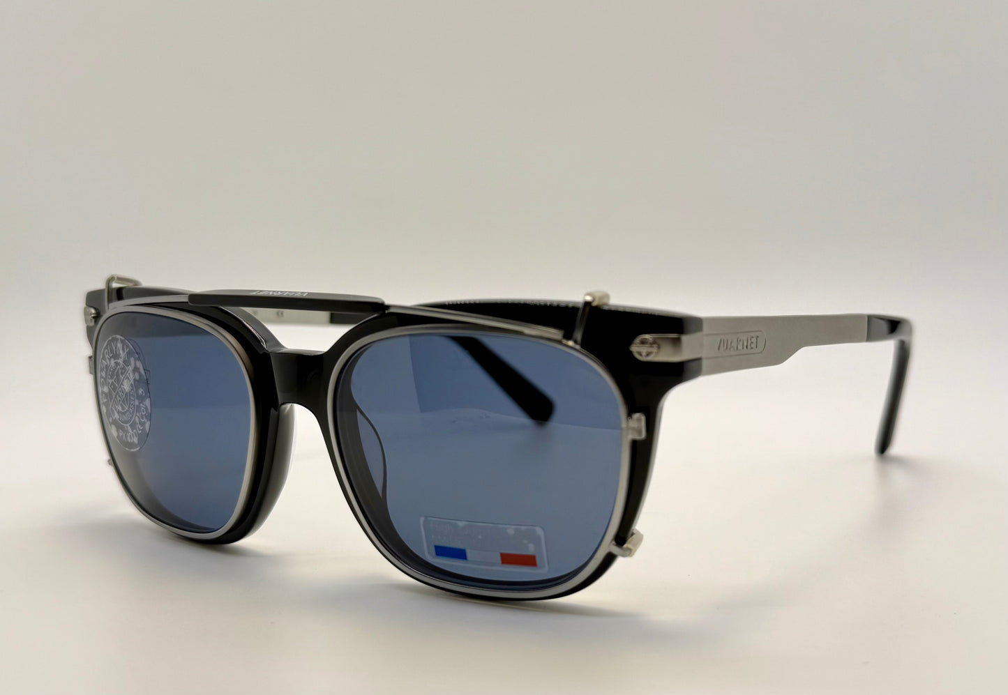 Vuarnet Vl1407 0001 Polarized Clip-On Sunglasses With Mineral Glass Lenses