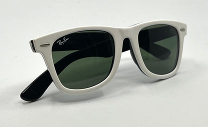 Ray-Ban RB2140 Wayfarer 956 Gloss White G-15 Sunglasses Made in Italy