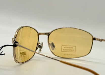 Hugo Boss Hb5774 Titanium Aviator Sunglasses Amber Lens Deadstock Japan