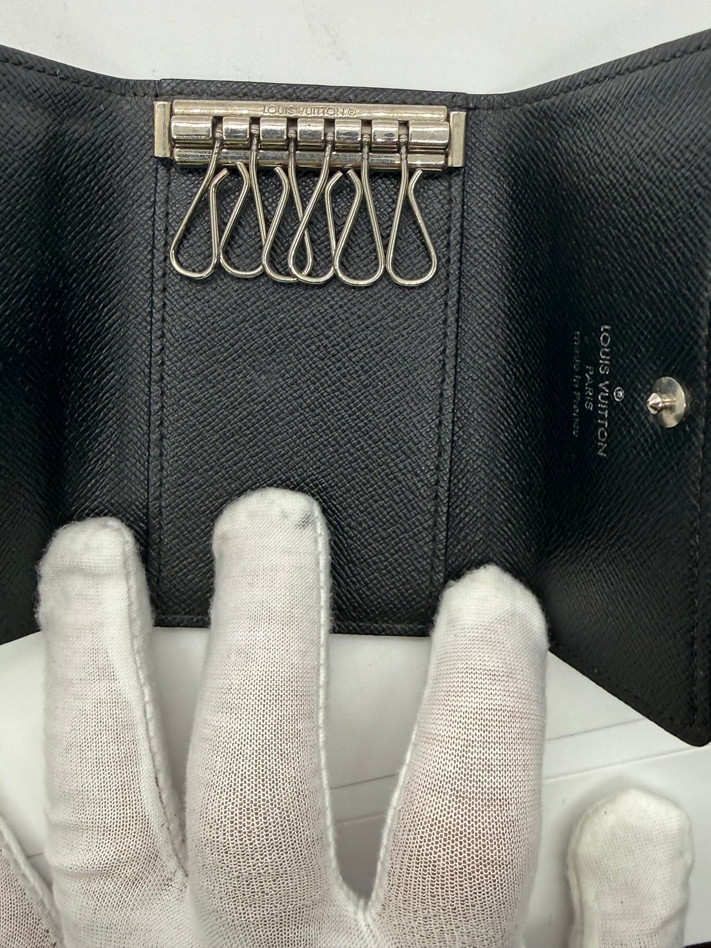 Louis Vuitton Damier Graphite 6 Ring Key Holder Wallet Made in France