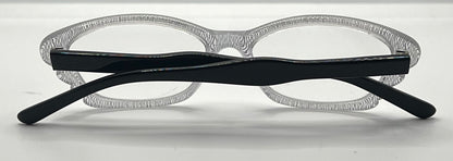 Menizzi Ma3026 Col.01 Eyeglasses – Clear Textured | Black Temples – 50Mm