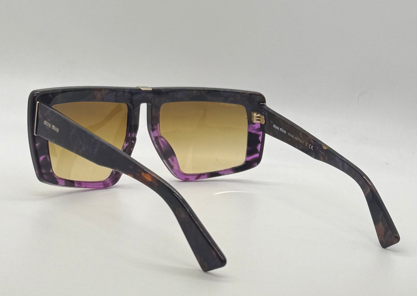 Miu Miu SMU 05O-Vintage Sunglasses-Marbled Purple Amber Frame-Italy-55mm