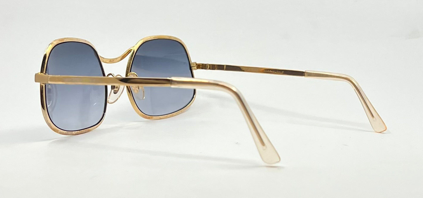 Italian Gold-Filled Hammered Pilot Sunglasses-Vintage Deadstock w/New Gradient Custom Lenses