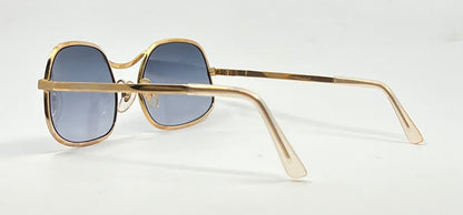 Italian Gold-Filled Hammered Pilot Sunglasses-Vintage Deadstock w/New Gradient Custom Lenses