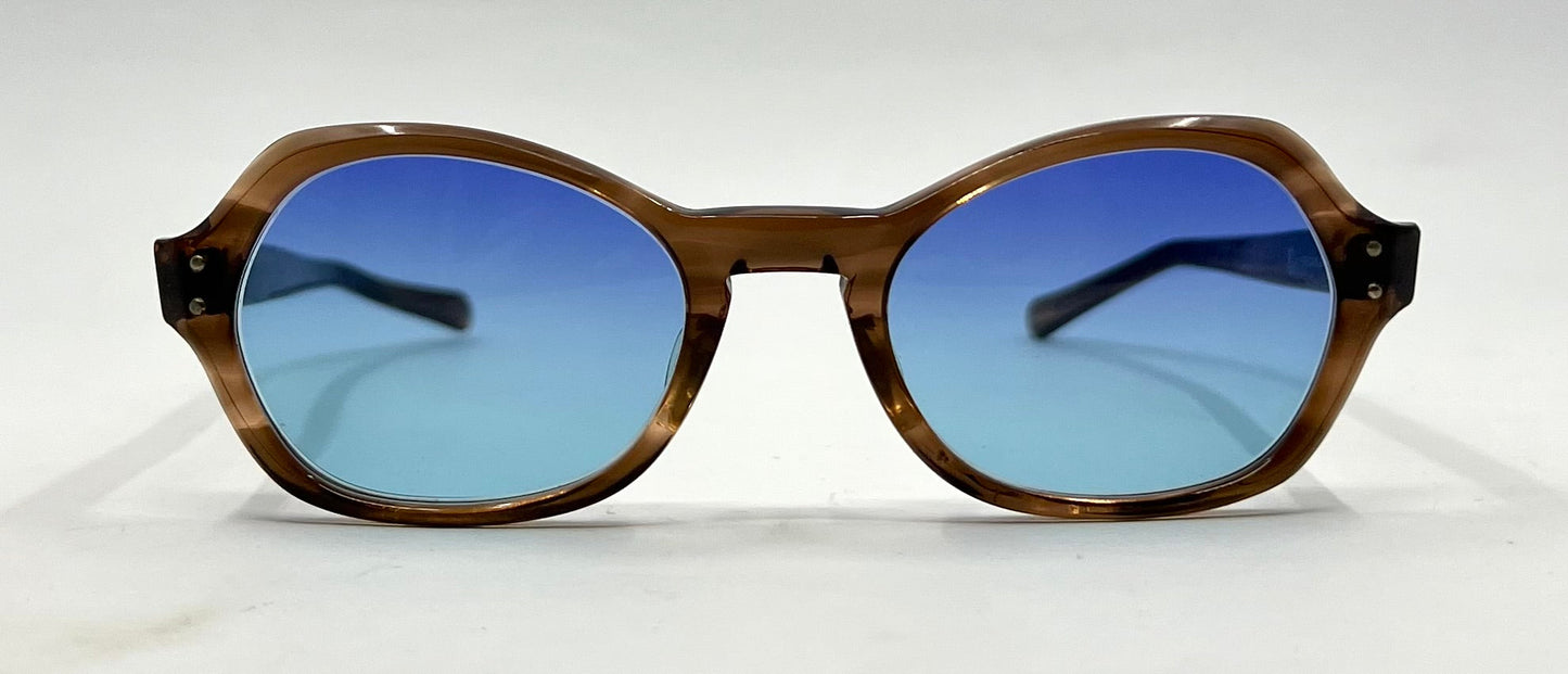 Vintage American Optical Sunglasses 5 1/4 Custom Light Blue Lenses USA