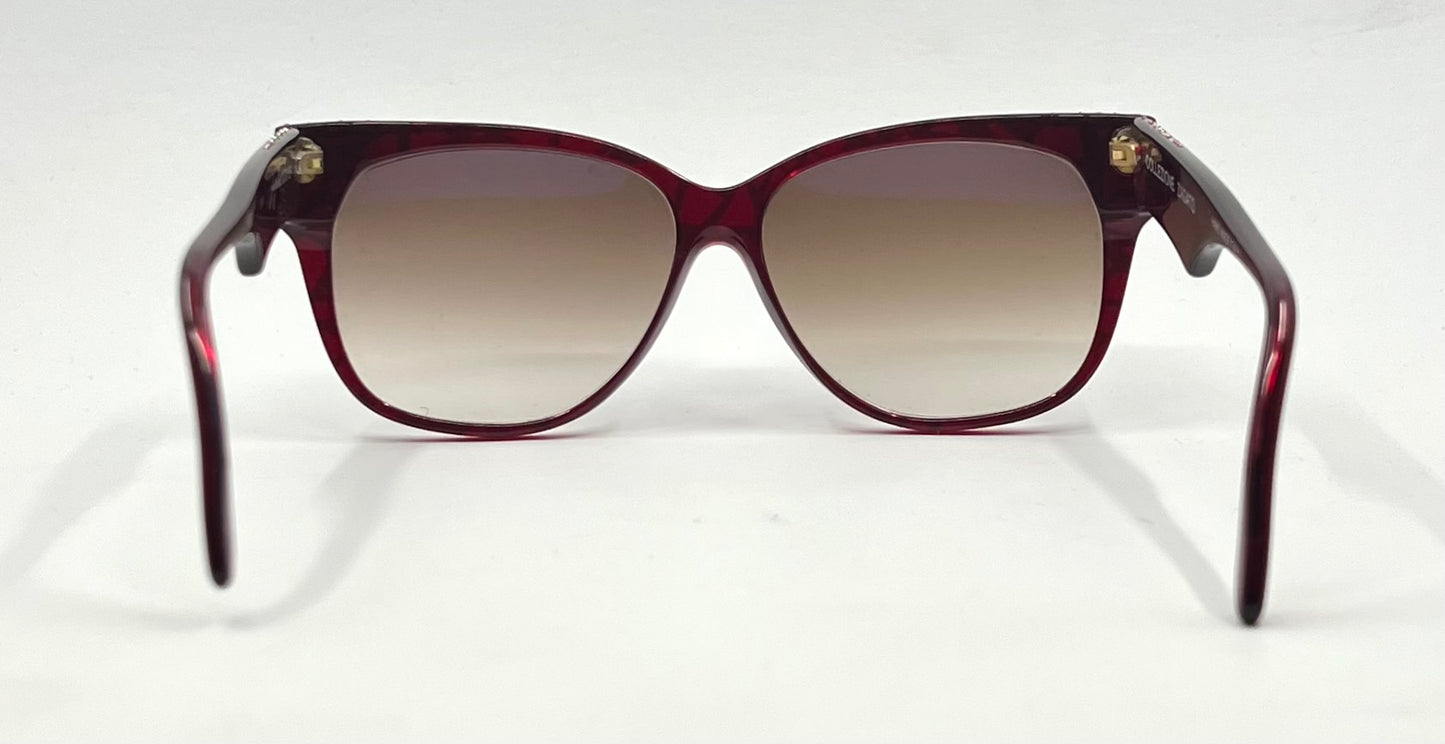 Collezione Zagato 2000/6 Red Crystal Vintage Sunglasses w/New Gradient Brown Custom Lenses