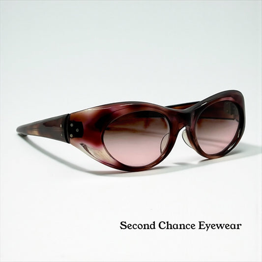 French Artisan A640 Vintage Sunglasses-Burgundy Acetate-New Gradient Custom Lenses