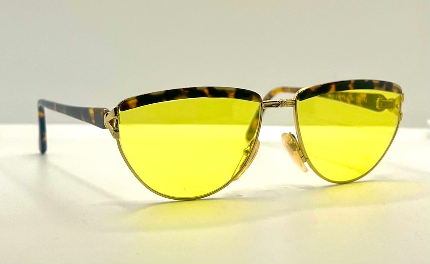 Kuchler K 80 Vintage Sunglasses-Gold & Tortois3 w|New, Custom Solid Yellow Lenses-Unworn