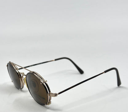 Giorgio Felini W1480 G|To Gold Oval Convertible Eyewear With Clip-On Vintage|Deadstock-Italy 49-20