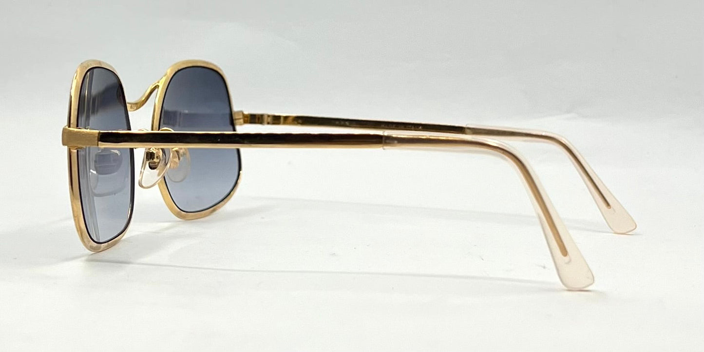 RPS Italy Gold Metal Vintage Sunglasses-New Blue Gradient Custom Tinted Lesnes
