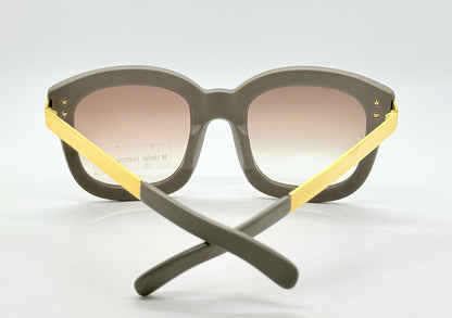 Linda Farrow Luxe Lfl|1|6 Grey Gold Oversized Sunglasses Japan Deadstock Kit