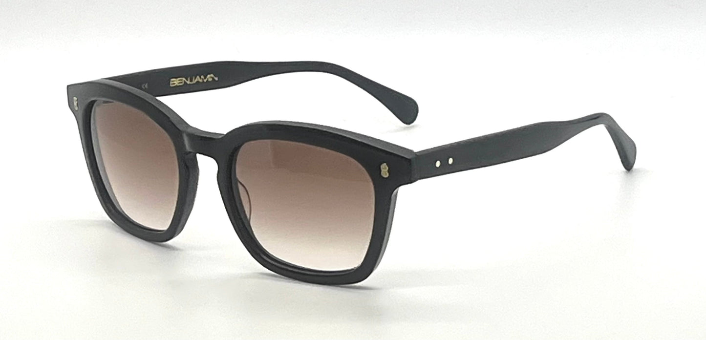Benjamin “James” Matte Black Sunglasses | Made in Japan | Custom Gradient Lenses | Full Kit |