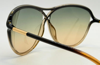 Tom Ford Tabitha Tf183 20B Green Aviator Sunglasses-Greenhoney Gradient Lenses-Full Kit