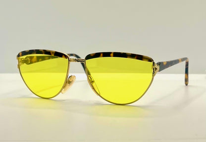 Kuchler K 80 Vintage Sunglasses-Gold & Tortois3 w|New, Custom Solid Yellow Lenses-Unworn