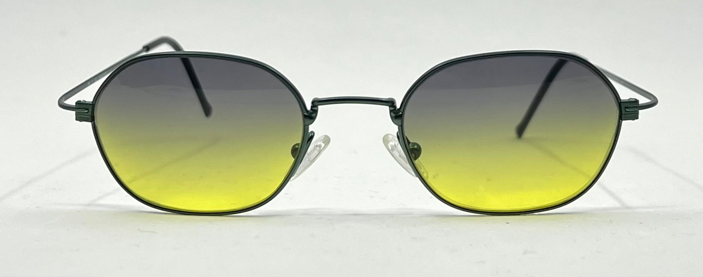 Safilo Team 7821 Vintage Green Metal Sunglasses-New Gradient Tinted Custom Lenses-Unworn-47mm