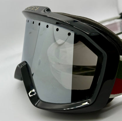 Gucci Web Stripe Ski Goggles-Black GG Logo-Deadstock Full KitaAlpine Capsule-Rare
