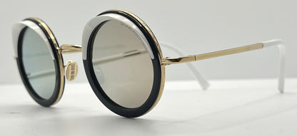 Cutler and Gross 1277 Round Sunglasses Gold|Black|White-New|Unworn-Full Kit-44mm