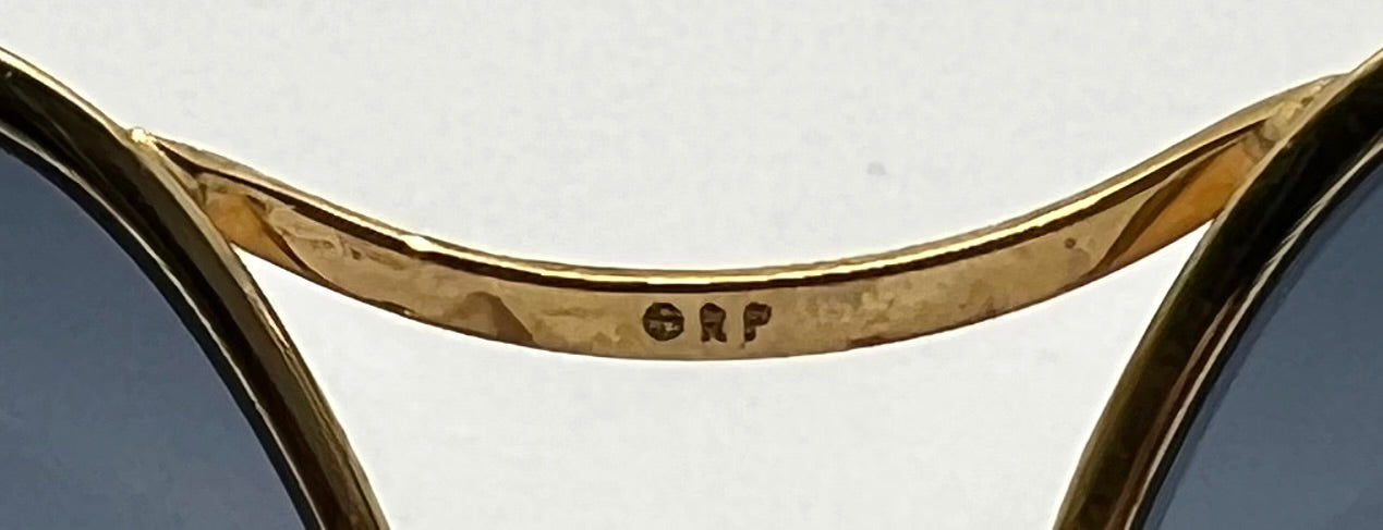 Italian Gold-Filled Hammered Pilot Sunglasses-Vintage Deadstock w/New Gradient Custom Lenses