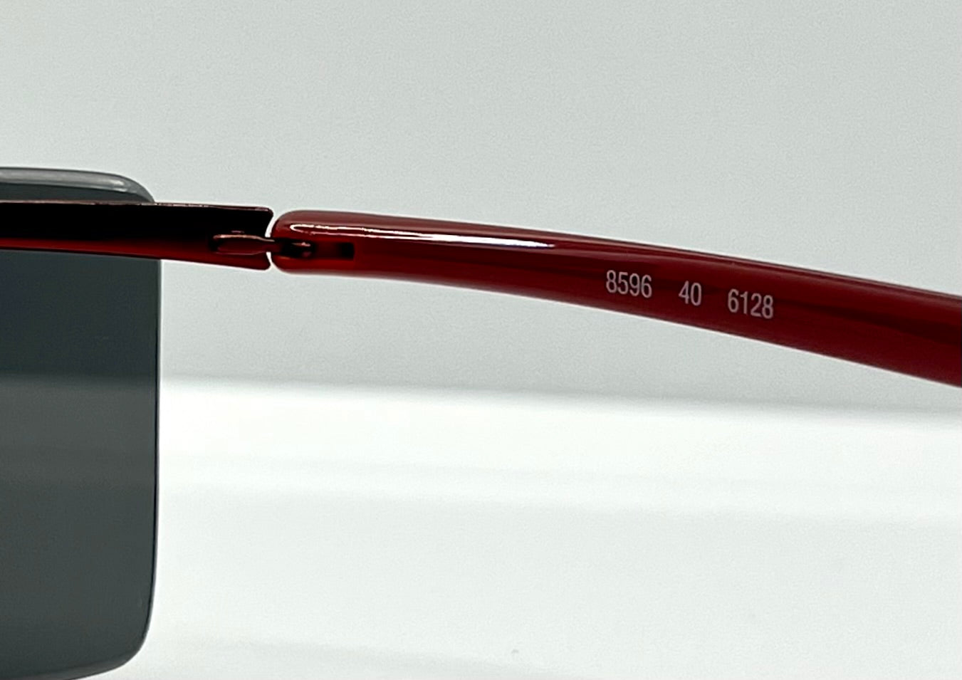 Silhouette 8596 40 6128 Vintage Sunglasses-Red Rimless Wrap Shield-Deadstock