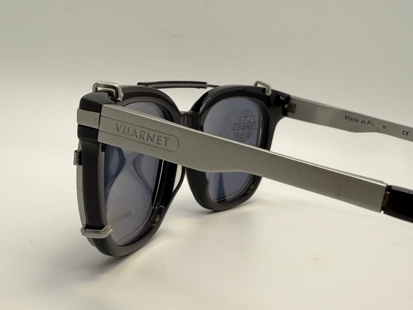 Vuarnet Vl1407 0001 Polarized Clip-On Sunglasses With Mineral Glass Lenses