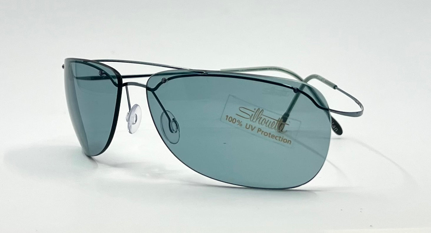 Silhouette M8577 V6043 Titanium Aviator-Teal Lenses –Y2K Vintage Deadstock