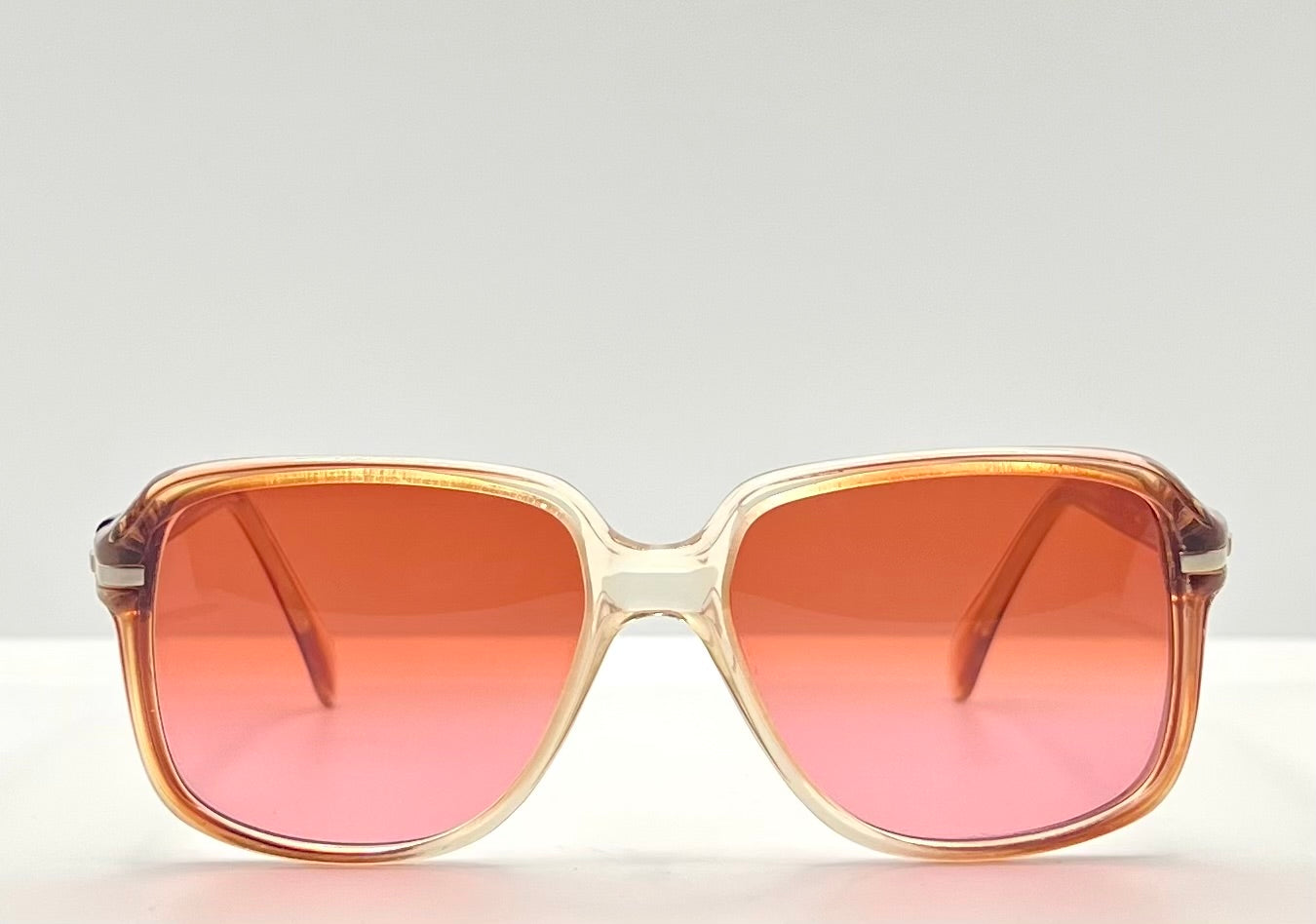 Vintage Deadstock Translucent Peach & Honey Sunglasses – Custom Solid Pink Berko’s Designs Lenses