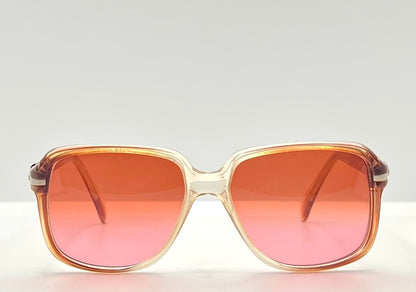Vintage Deadstock Translucent Peach & Honey Sunglasses – Custom Solid Pink Berko’s Designs Lenses