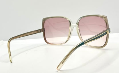 Jean De Paris 674|2 Vintage Sunglasses-Clear Frame Pink Lenses-France Nos