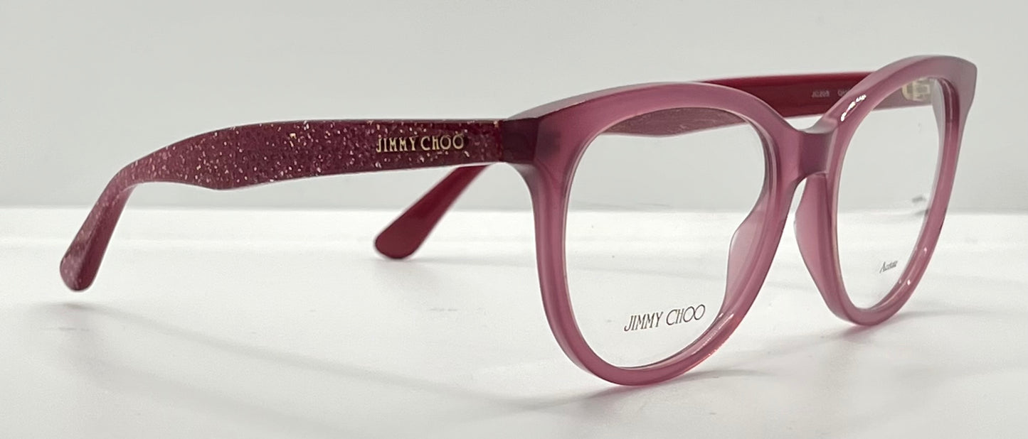 Jimmy Choo Jc205 Qho Pink Glitter Eyeglasses-New-Unworn-Italy-47Mm