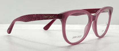 Jimmy Choo Jc205 Qho Pink Glitter Eyeglasses-New-Unworn-Italy-47Mm