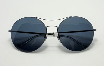 Gucci Gg 4252|S Kj14X Round Sunglasses-58Mm Matte Black-Blue Lens-Italy