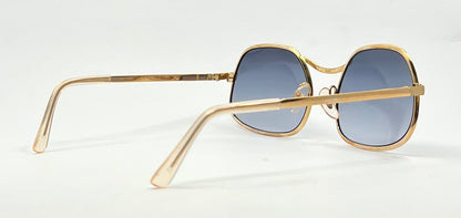 Italian Gold-Filled Hammered Pilot Sunglasses-Vintage Deadstock w/New Gradient Custom Lenses
