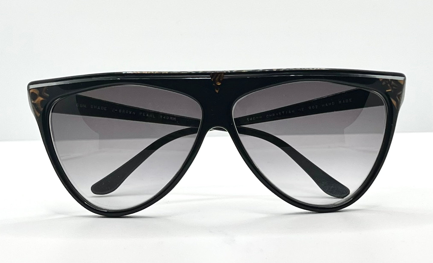 Christian De Rozi – Handmade Vt-Brown Pearl Cat-Eye Sunglasses-Deadstock-Original Gradient Lenses-Vintage