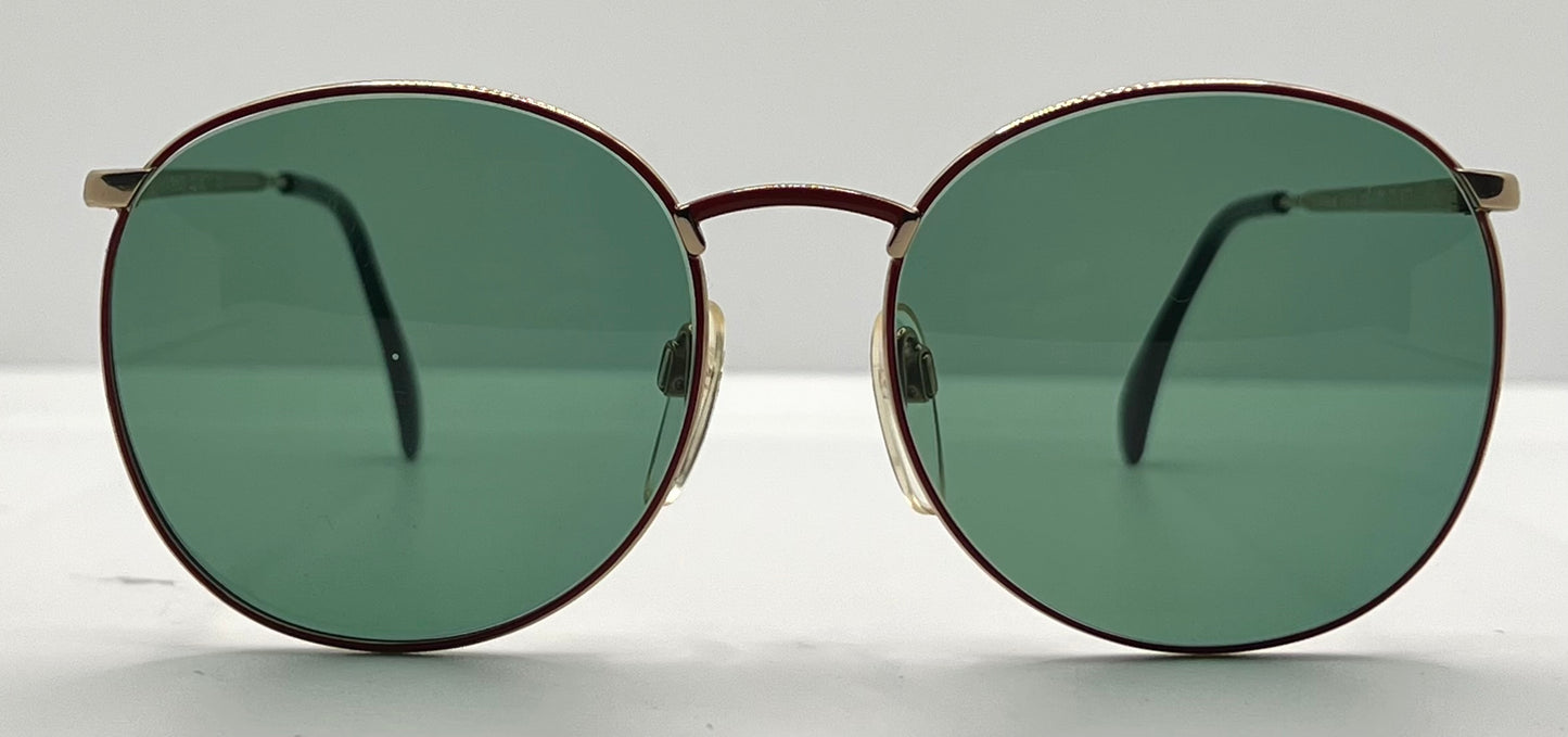 Silhouette M6039 Vintage Sunglasses-Gold|Red W|New Green Custom Lenses-54Mm