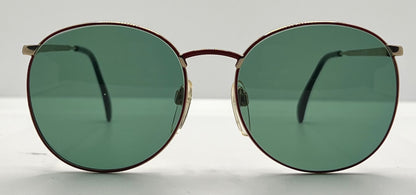Silhouette M6039 Vintage Sunglasses-Gold|Red W|New Green Custom Lenses-54Mm