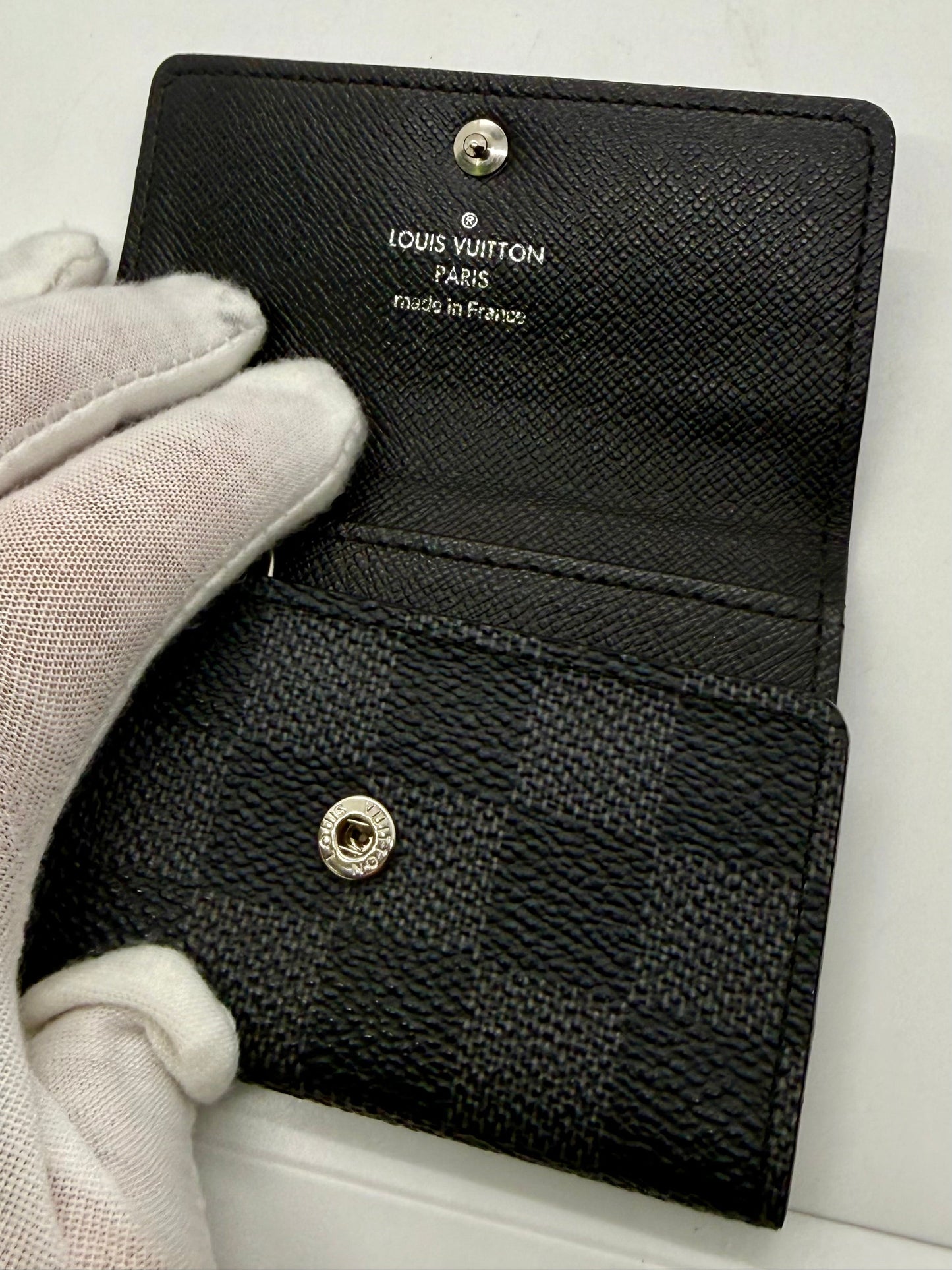 Louis Vuitton Damier Graphite 6 Ring Key Holder Wallet Made in France
