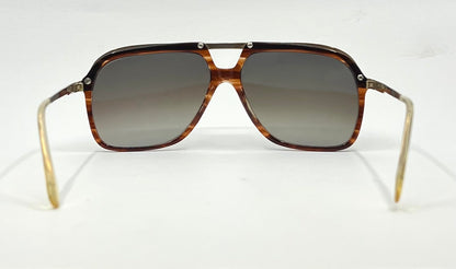 French Aviator Sunglasses-ANDES Amber-Vintage Deadstock-Collux France w/New Custom Lenses