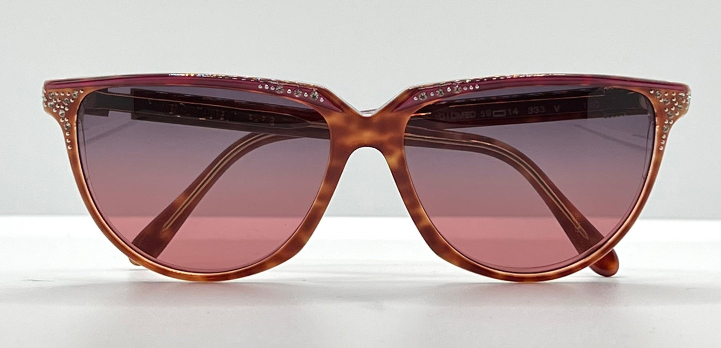 Ysl Diomed 333V Sunglasses W|New, Custom Gradient Lavender To Rose Lenses-France