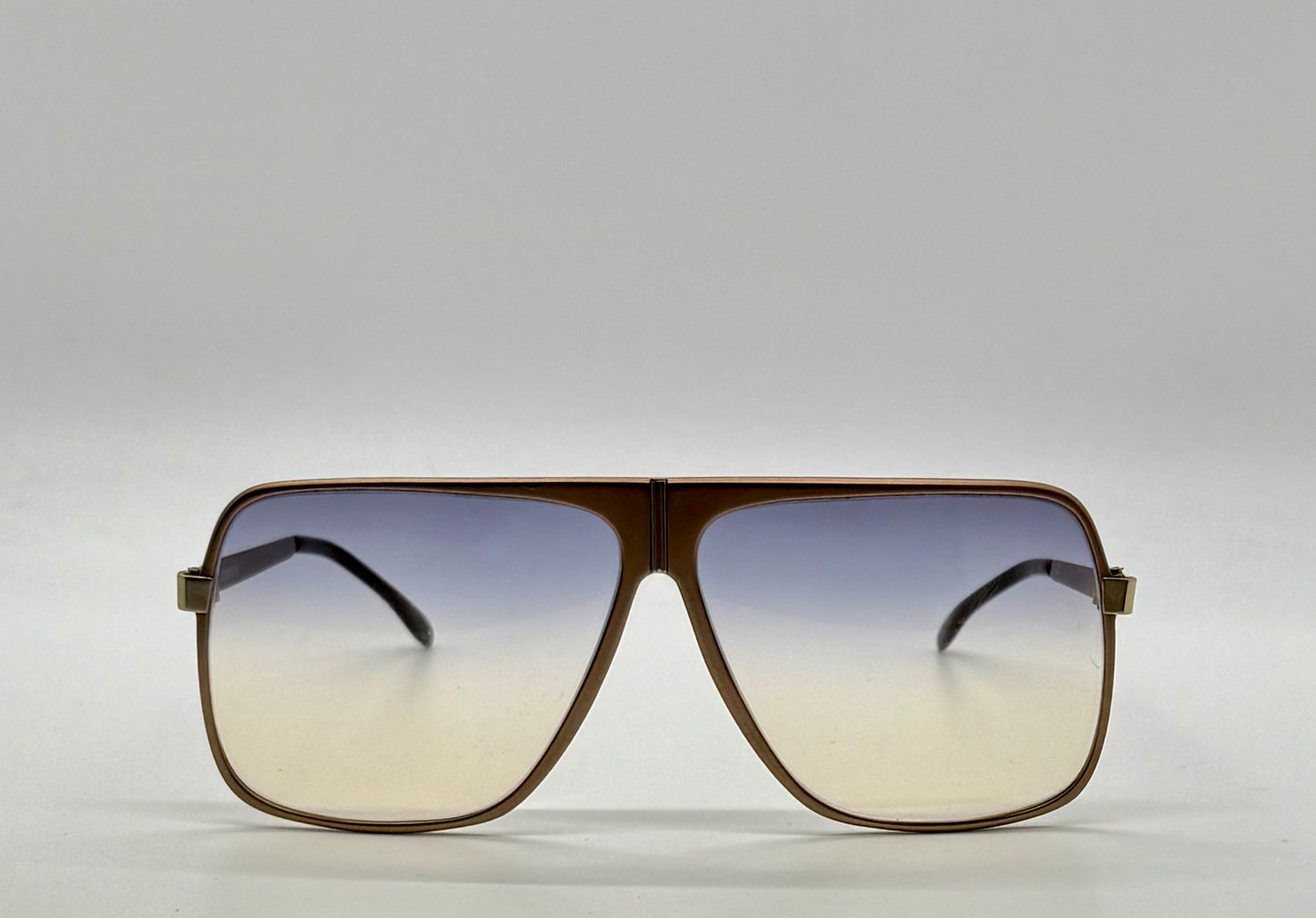Omikron 103 Vintage Sunglasses-Bronze Aviator Frame w/New Gradient Tinted Custom Lenses