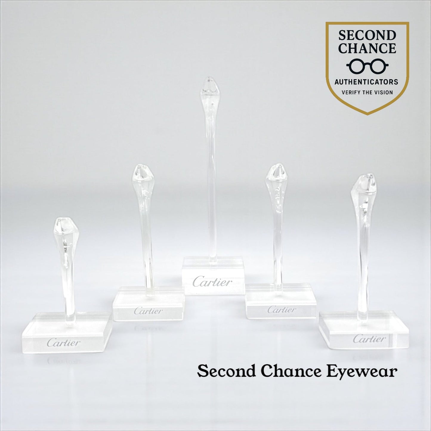 Cartier 5-Piece Acrylic Eyewear Display Stand Set – Unused VINTAGE Boutique Fixtures
