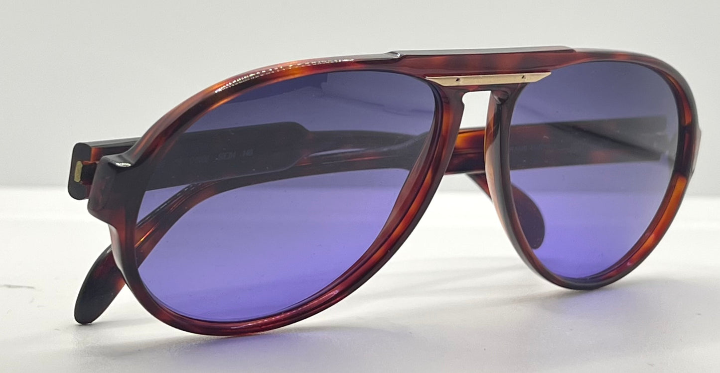 Silhouette M2095 Vintage Aviator Sunglasses w|New Violet Custom Lenses