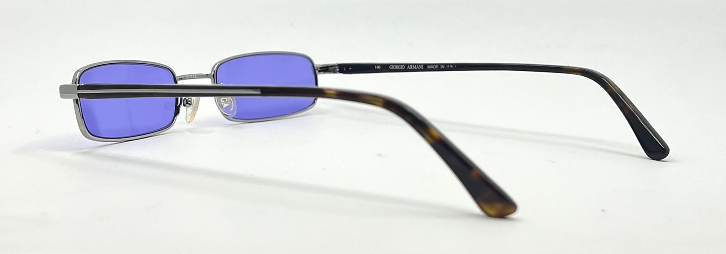 Giorgio Armani GA272-Y2K Vintage Sunglasses-New Solid Violet Blue Custom Lenses