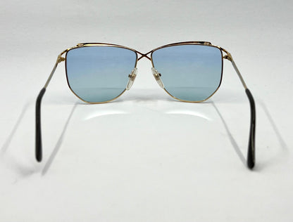 Halston 47 Vintage Sunglasses-Japan Gold w/New Solid Sky Blue Custom Lenses