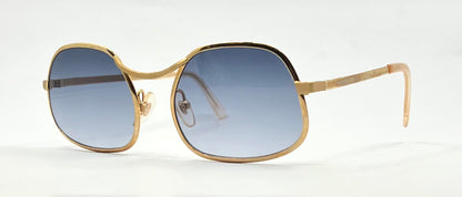Italian Gold-Filled Hammered Pilot Sunglasses-Vintage Deadstock w/New Gradient Custom Lenses