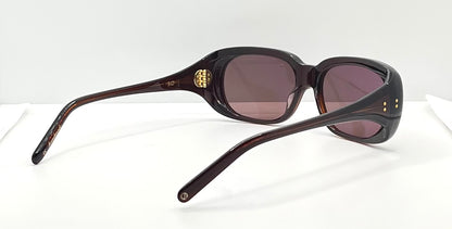 Cynthia Benjamin “Sid” Handmade Sunglasses – Plum Fade Acetate – Full Kit – Luxury Collector’S Piece