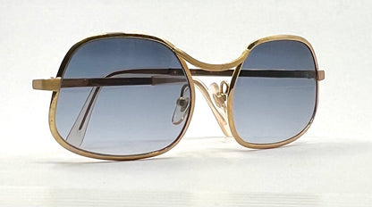 Italian Gold-Filled Hammered Pilot Sunglasses-Vintage Deadstock w/New Gradient Custom Lenses